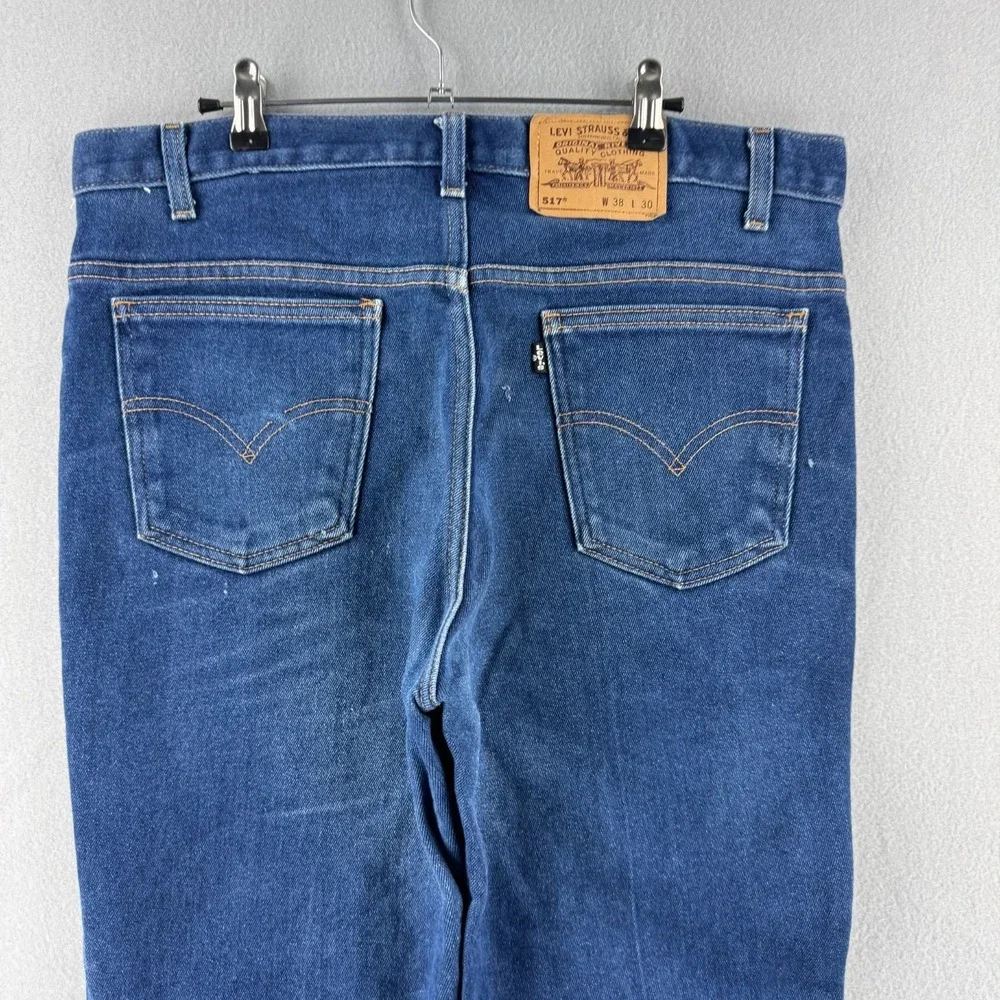 Vintage Levis Jeans MEns 38x30 (Fits 36x28) Blue 517 Bootcut‎ Cotton Blend 2001